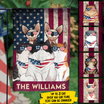 Custom Name Patriotic Cat Family Gifts - Personalized Flag
