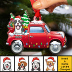 Loads Of Love - Dogs & Cats Merry Christmas - Personalized Custom Car Shaped Wood Christmas Ornament