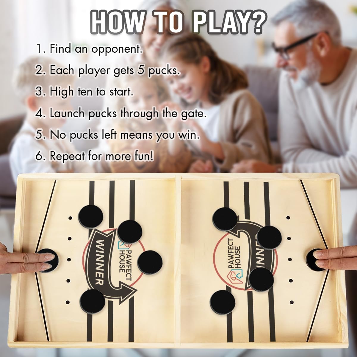 Fast Sling Puck Game - Birthday Gifts For Family, Friends, Children - Best Interactive Game Ever