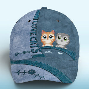 What Greater Gift Than The Love Of A Cat Navy - Cat Personalized Custom Hat, All Over Print Classic Cap - New Arrival, Gift For Pet Owners, Pet Lovers