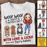 Happy Mother's Day With Love & Licks From Your Furry Babies - Gift For Mother's Day, Personalized Unisex T-shirt, Hoodie