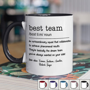 Best Team Ever - Coworker Personalized Custom Accent Mug -  Christmas Gift For Coworkers, Work Friends, Colleagues