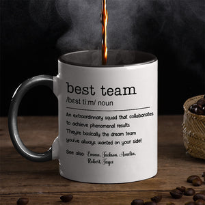 Best Team Ever - Coworker Personalized Custom Accent Mug -  Christmas Gift For Coworkers, Work Friends, Colleagues