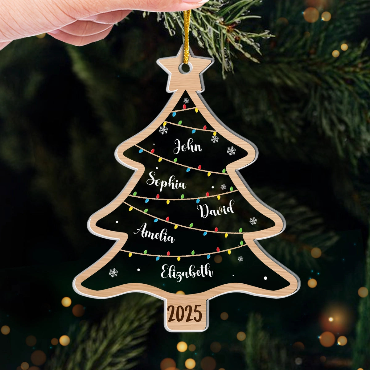 Wish You A Wonderful Christmas - Family Personalized Custom Ornament - Acrylic Custom Shaped - Christmas Gift For Family Members