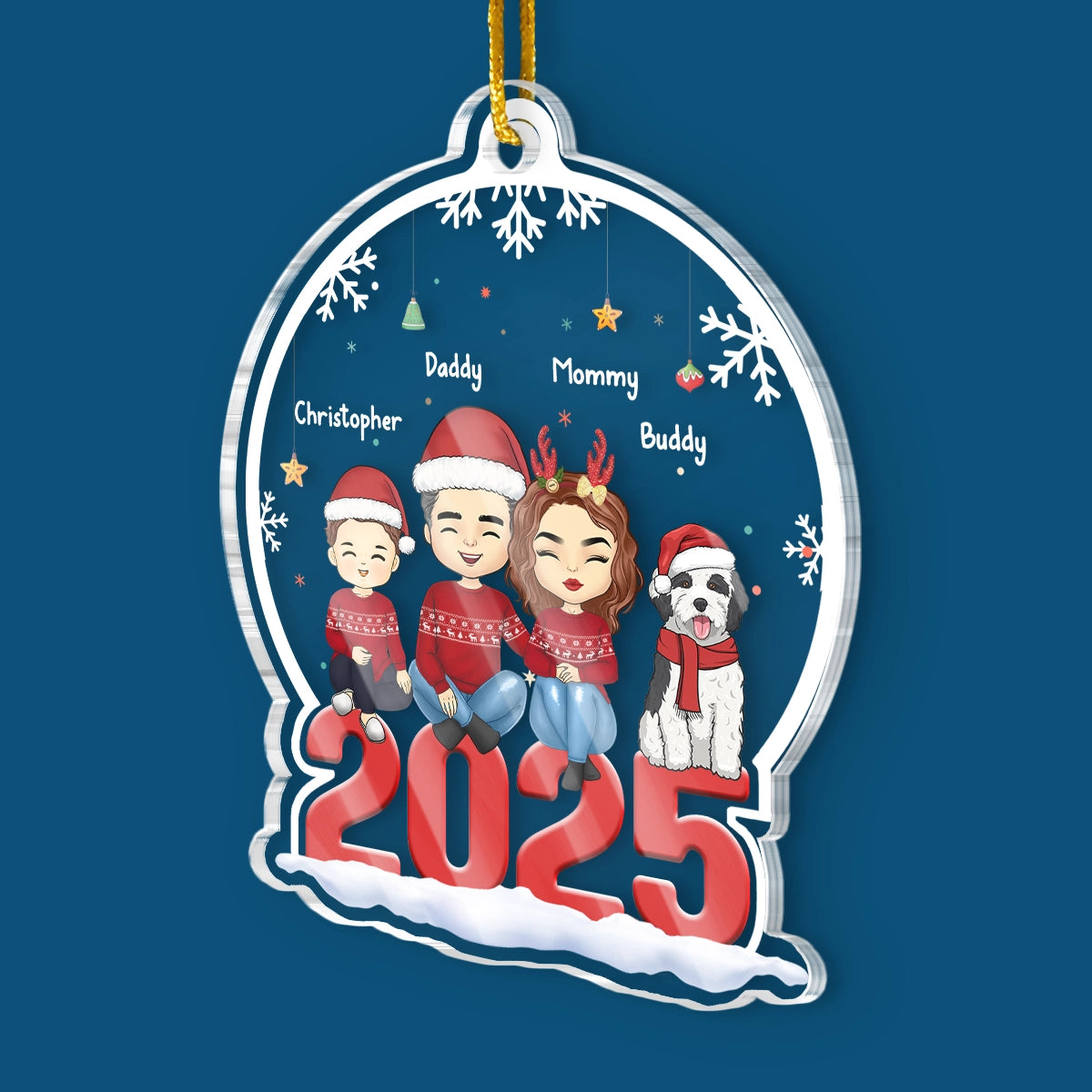 Christmas Is A Time For Family - Family Personalized Custom Ornament - Acrylic Custom Shaped - Christmas Gift Family Members
