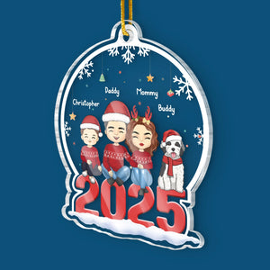 Christmas Is A Time For Family - Family Personalized Custom Ornament - Acrylic Custom Shaped - Christmas Gift Family Members