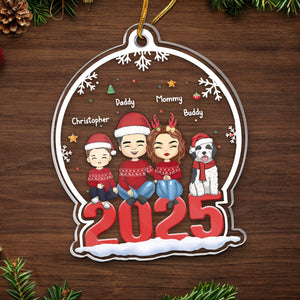 Christmas Is A Time For Family - Family Personalized Custom Ornament - Acrylic Custom Shaped - Christmas Gift Family Members