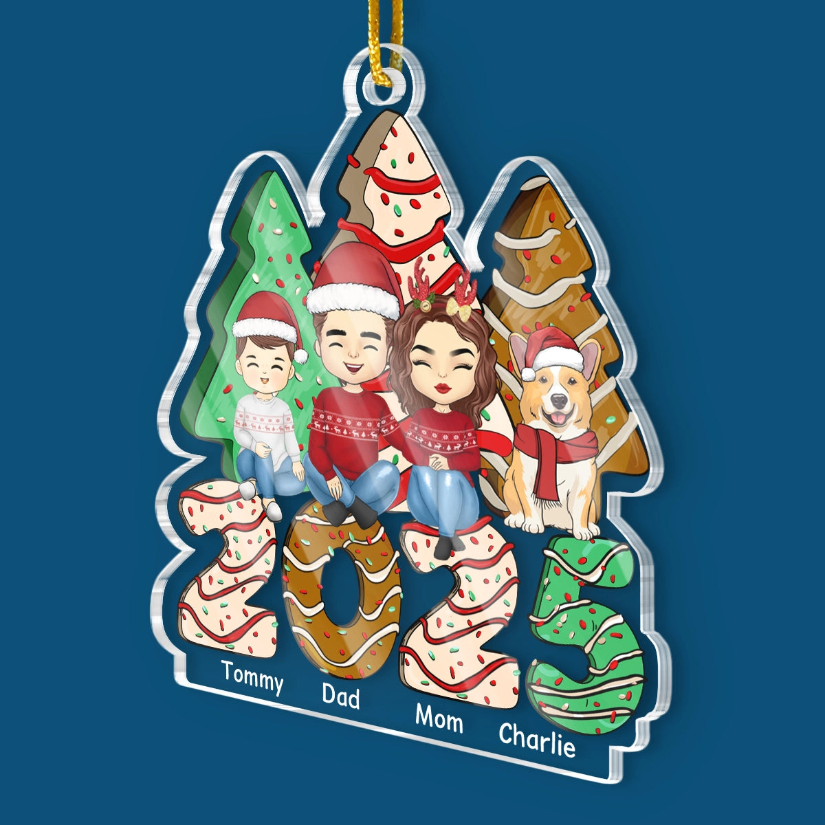 Making Memories Christmas Time - Family Personalized Custom Ornament - Acrylic Custom Shaped - Christmas Gift Family Members, Pet Owners, Pet Lovers