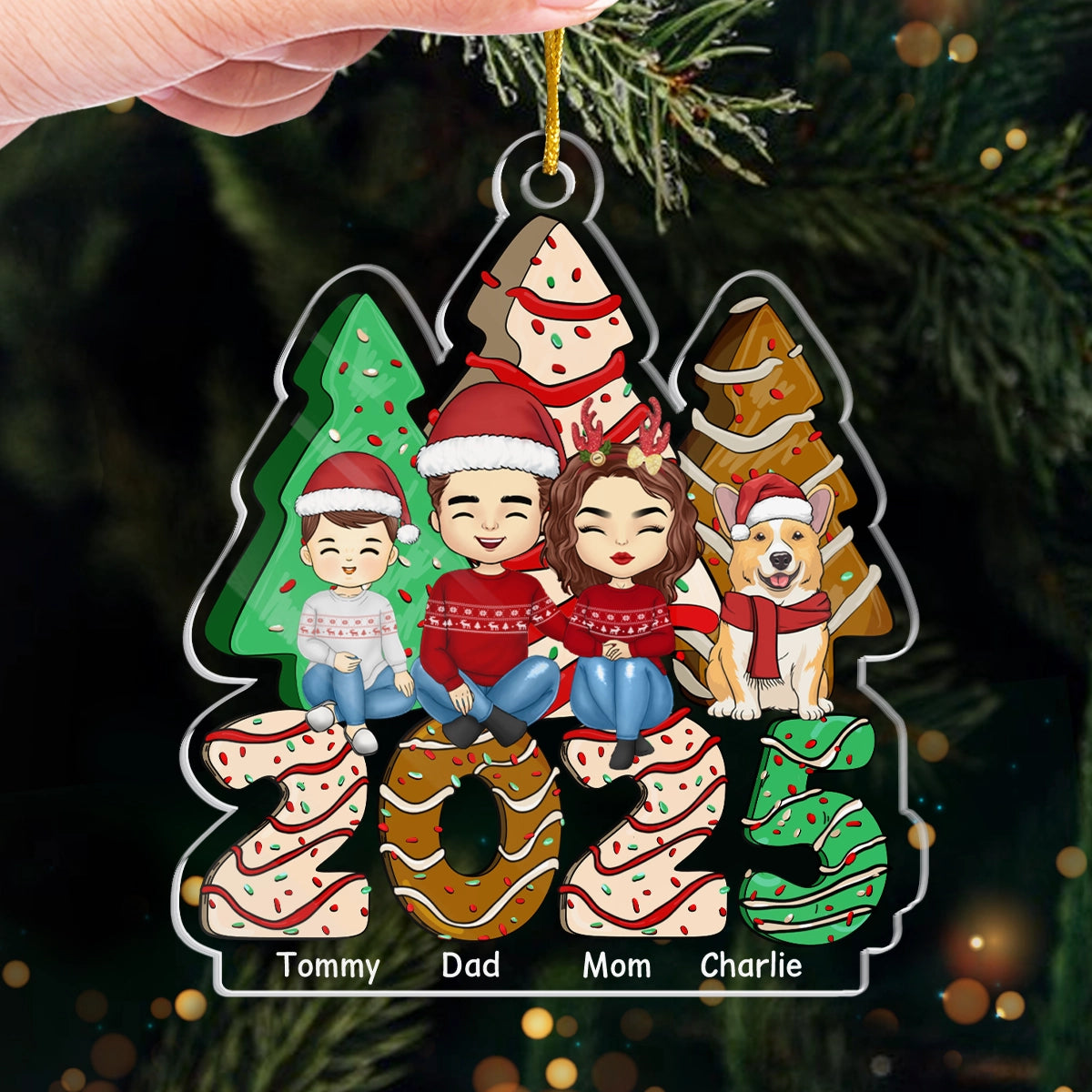 Making Memories Christmas Time - Family Personalized Custom Ornament - Acrylic Custom Shaped - Christmas Gift Family Members, Pet Owners, Pet Lovers