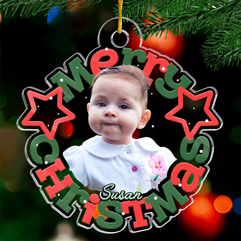 Custom Photo Christmas Miracle - Family Personalized Custom Ornament - Acrylic Custom Shaped - Christmas Gift For Baby Kids, Newborn Baby