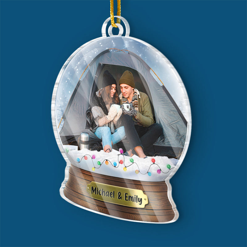 Custom Photo Making Memories One Campsite At A Time - Camping Personalized Custom Ornament - Acrylic Custom Shaped - Christmas Gift For Couple, Husband Wife, Camping Lovers