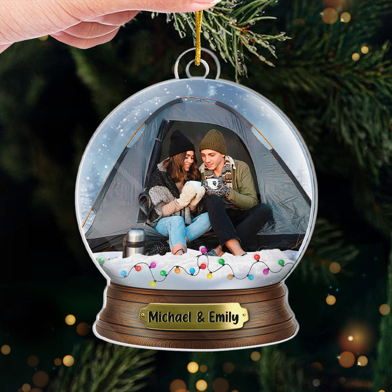 Custom Photo Making Memories One Campsite At A Time - Camping Personalized Custom Ornament - Acrylic Custom Shaped - Christmas Gift For Couple, Husband Wife, Camping Lovers