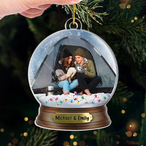 Photo personnalisée pour créer des souvenirs, un camping à la fois - Décoration de camping personnalisée - Acrylique de forme personnalisée - Cadeau de Noël pour couple, mari, femme, amoureux du camping