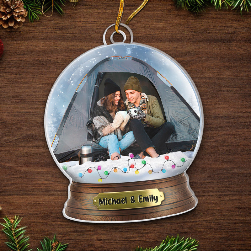 Custom Photo Making Memories One Campsite At A Time - Camping Personalized Custom Ornament - Acrylic Custom Shaped - Christmas Gift For Couple, Husband Wife, Camping Lovers