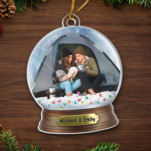 Photo personnalisée pour créer des souvenirs, un camping à la fois - Décoration de camping personnalisée - Acrylique de forme personnalisée - Cadeau de Noël pour couple, mari, femme, amoureux du camping