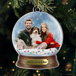 Photo personnalisée : Un Noël inoubliable, une sieste à la fois ! - Décoration personnalisée pour couple - Acrylique - Cadeau de Noël pour mari, femme, propriétaires d'animaux et amoureux des animaux