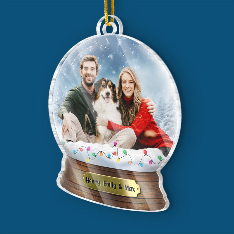 Custom Photo Having A Pawsome Christmas, One Nap At A Time! - Couple Personalized Custom Ornament - Acrylic Custom Shaped - Christmas Gift For Husband Wife, Pet Owners, Pet Lovers