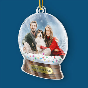 Photo personnalisée : Un Noël inoubliable, une sieste à la fois ! - Décoration personnalisée pour couple - Acrylique - Cadeau de Noël pour mari, femme, propriétaires d'animaux et amoureux des animaux
