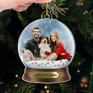 Photo personnalisée : Un Noël inoubliable, une sieste à la fois ! - Décoration personnalisée pour couple - Acrylique - Cadeau de Noël pour mari, femme, propriétaires d'animaux et amoureux des animaux