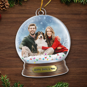 Photo personnalisée : Un Noël inoubliable, une sieste à la fois ! - Décoration personnalisée pour couple - Acrylique - Cadeau de Noël pour mari, femme, propriétaires d'animaux et amoureux des animaux