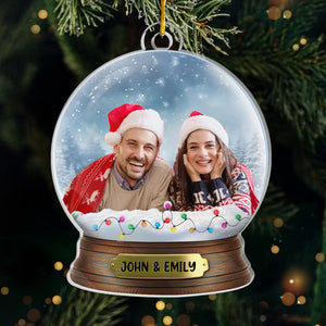 Photo personnalisée « Là où il y a de l'amour, il y a de la vie » - Ornement personnalisé pour couple - Forme personnalisée en acrylique - Cadeau de Noël pour mari et femme, anniversaire
