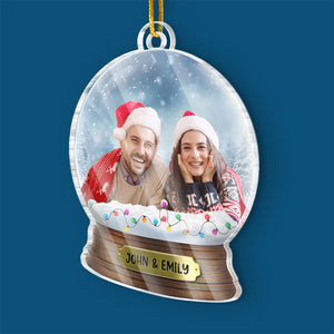 Photo personnalisée « Là où il y a de l'amour, il y a de la vie » - Ornement personnalisé pour couple - Forme personnalisée en acrylique - Cadeau de Noël pour mari et femme, anniversaire