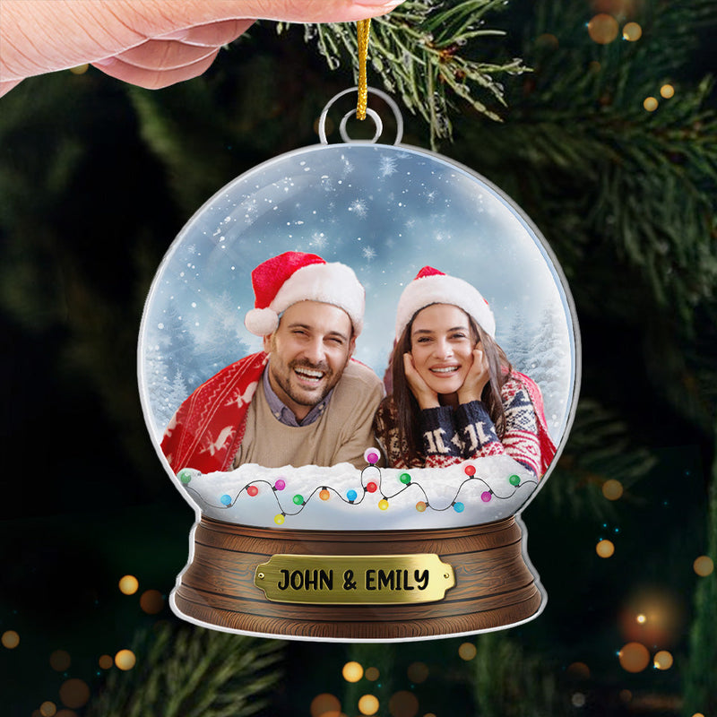 Custom Photo Where There Is Love There Is Life - Couple Personalized Custom Ornament - Acrylic Custom Shaped - Christmas Gift For Husband Wife, Anniversary