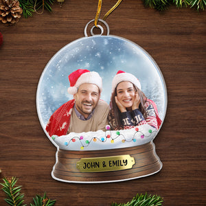 Photo personnalisée « Là où il y a de l'amour, il y a de la vie » - Ornement personnalisé pour couple - Forme personnalisée en acrylique - Cadeau de Noël pour mari et femme, anniversaire