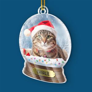 Photo personnalisée « Miaouh Noël à tous ! Bonne sieste à tous ! » – Décoration personnalisée en acrylique pour chat – Cadeau de Noël pour propriétaires et amoureux des animaux