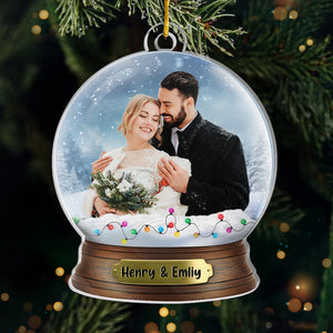 Couples photo personnalisés qui rient ensemble et durent ensemble - Ornement personnalisé pour couple - Forme personnalisée en acrylique - Cadeau de Noël pour mari et femme, anniversaire
