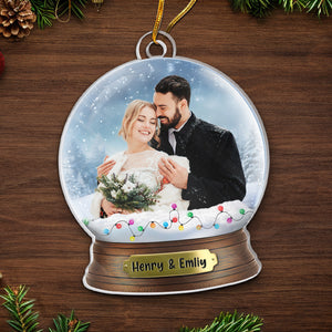 Couples photo personnalisés qui rient ensemble et durent ensemble - Ornement personnalisé pour couple - Forme personnalisée en acrylique - Cadeau de Noël pour mari et femme, anniversaire