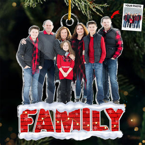 Custom Photo Home Is Where Your Story Begins - Family Personalized Custom Ornament - Acrylic Custom Shaped - Christmas Gift For Family Members