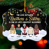 The Love Between Brothers & Sisters - Personalized Custom Benelux Shaped Acrylic Christmas Ornament - Gift For Siblings, Christmas Gift