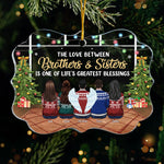 The Love Between Us Is One Of Life's Greatest Blessings - Personalized Custom Benelux Shaped Acrylic Christmas Ornament - Gift For Family, Christmas Gift