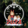 Merry Christmas - Dog & Cat Personalized Custom Ornament - Acrylic Snow Globe Shaped - Christmas Gift For Pet Owners, Pet Lovers