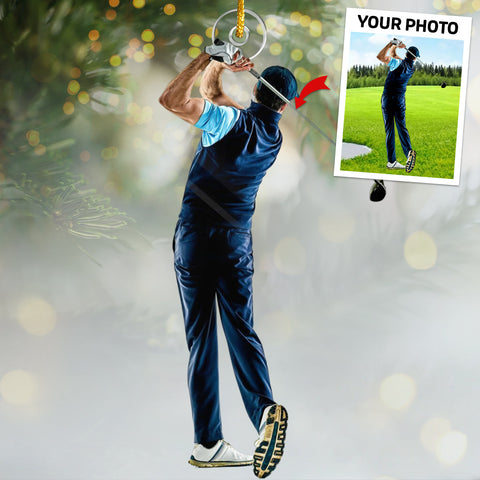 Custom Photo Golf Player Ornament 2023 - Sport Personalized Custom Ornament - Acrylic Custom Shaped - Christmas Gift For Golf Lovers