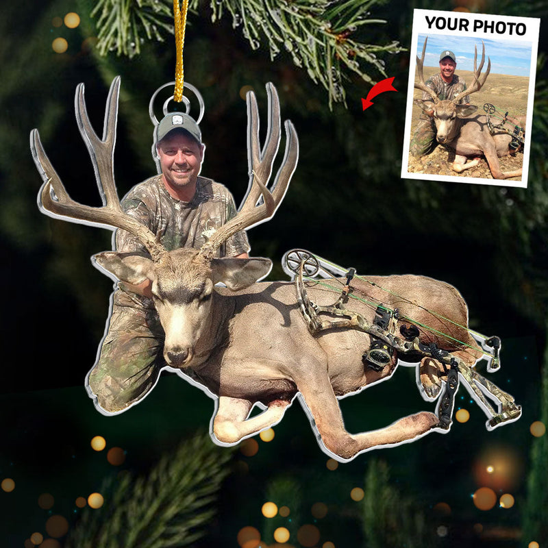 Custom Photo Christmas Brings Us Together - Hunting Personalized Custom Ornament - Acrylic Custom Shaped - Christmas Gift For Hunting Lovers