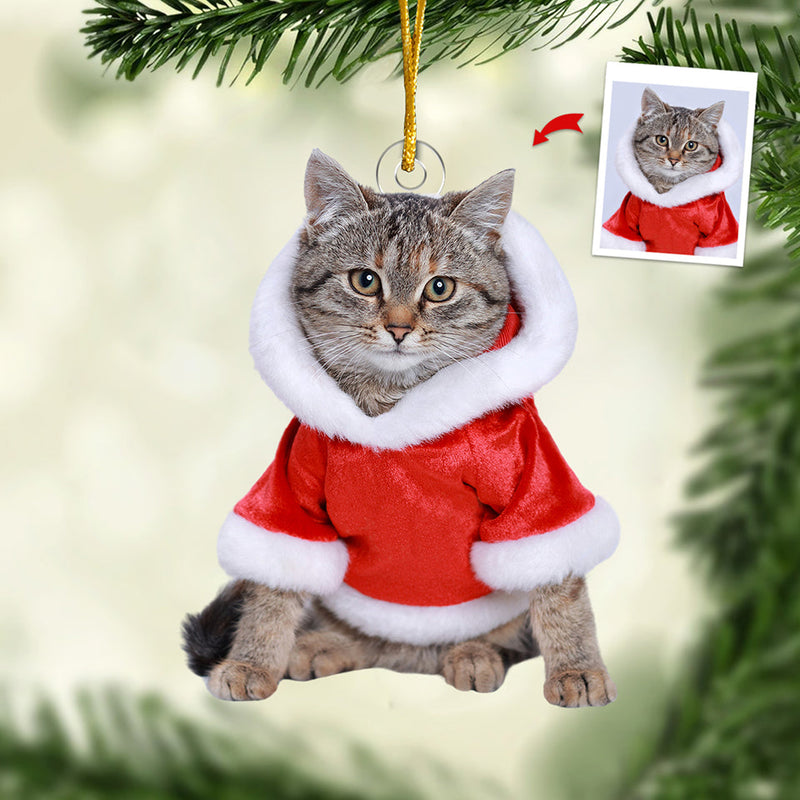 Custom Photo Happy Holiday - Dog & Cat Personalized Custom Ornament - Acrylic Custom Shaped - Christmas Gift For Pet Owners, Pet Lovers