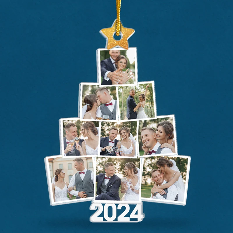 Personalized Christmas Ornaments Custom Picture Ornament Memorial Ceramic Hanging Tree Decorations Gift For Xmas Couple Baby's First Birthday Wedding Engagement Dog