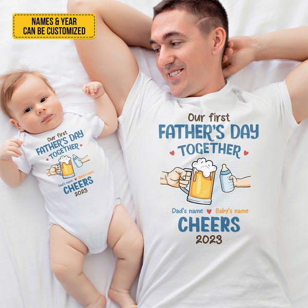 Gamer Dad Matching First Fathers Day Shirts, Our First Fathers Day Outfit  for Dad and Baby Girl, 1st Father's Day Father Son Matching Shirts, Fathers