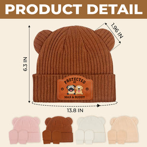 Custom Baby Beanie And Mittens Set - Personalized Baby Shower, Gender Reveal Gifts For New Moms, New Dads, New Parents, Dog Dad And Mom - Small Hands Hold Big Dreams