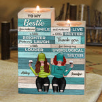Custom Name Bestie Sister Gifts for Women - Personalized Color Candle Holder
