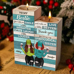 Custom Name Bestie Sister Gifts for Women - Personalized Color Candle Holder