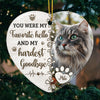 Custom Photo Let Me Nuzzle In Your Heart, And I Will Forever Stay - Memorial Personalized Custom Ornament - Ceramic Heart Shaped - Christmas Gift, Sympathy Gift For Pet Owners, Pet Lovers