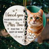 Custom Photo Cats Leave Paw Prints On Our Hearts - Memorial Personalized Custom Ornament - Ceramic Heart Shaped - Christmas Gift, Sympathy Gift For Pet Owners, Pet Lovers