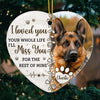 Custom Photo A Heartbeat At My Feet - Memorial Personalized Custom Ornament - Ceramic Heart Shaped - Christmas Gift, Sympathy Gift For Pet Owners, Pet Lovers