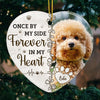 Custom Photo A Dog Is A Bond Between Strangers - Memorial Personalized Custom Ornament - Ceramic Heart Shaped - Christmas Gift, Sympathy Gift For Pet Owners, Pet Lovers