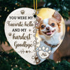 Custom Photo My Best Friend And A True Hero - Memorial Personalized Custom Ornament - Ceramic Heart Shaped - Christmas Gift, Sympathy Gift For Pet Owners, Pet Lovers