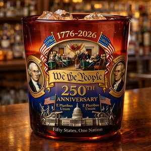 250th Anniversary Whiskey Glass - America 250th Anniversary Gifts For Mom, Dad, Brother, Sister - Honor The Path We Share