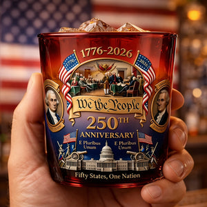 250th Anniversary Whiskey Glass - America 250th Anniversary Gifts For Mom, Dad, Brother, Sister - Honor The Path We Share